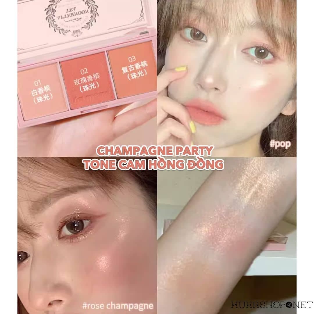Bảng má hồng bảng phấn má 3 màu I’m Meme Afternoon Tea Blusher Palette 11.4g