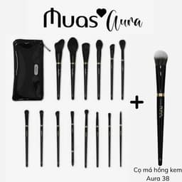 [Bộ cọ MUA.s Aura 15 cây] Bộ Cọ MUA.s Aura 15 Cây Kèm Túi Chất Lông Mền Mịn Bộ Cọ Trang Điểm Chuyên Nghiệp