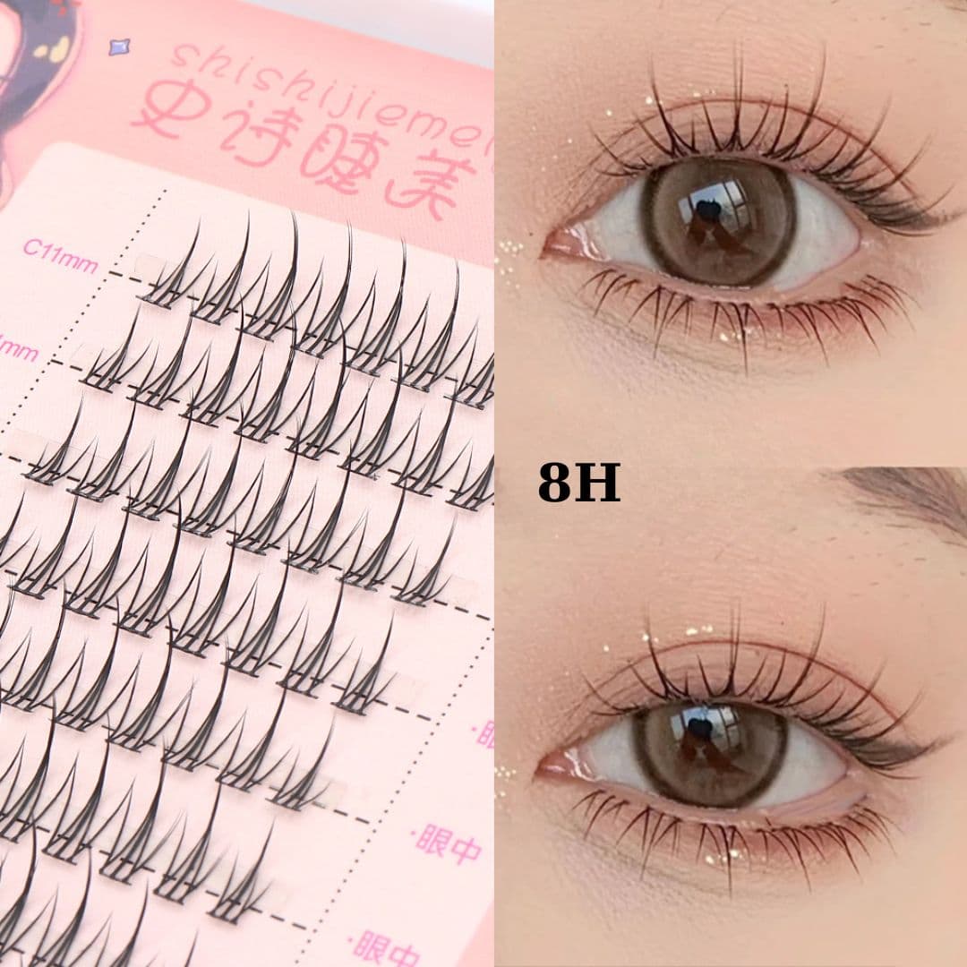 Lông mi chùm giả ShiShi Jiemei Natural Lightness Soft tách sợi, tự nhiên mềm nhẹ dễ sử dụng