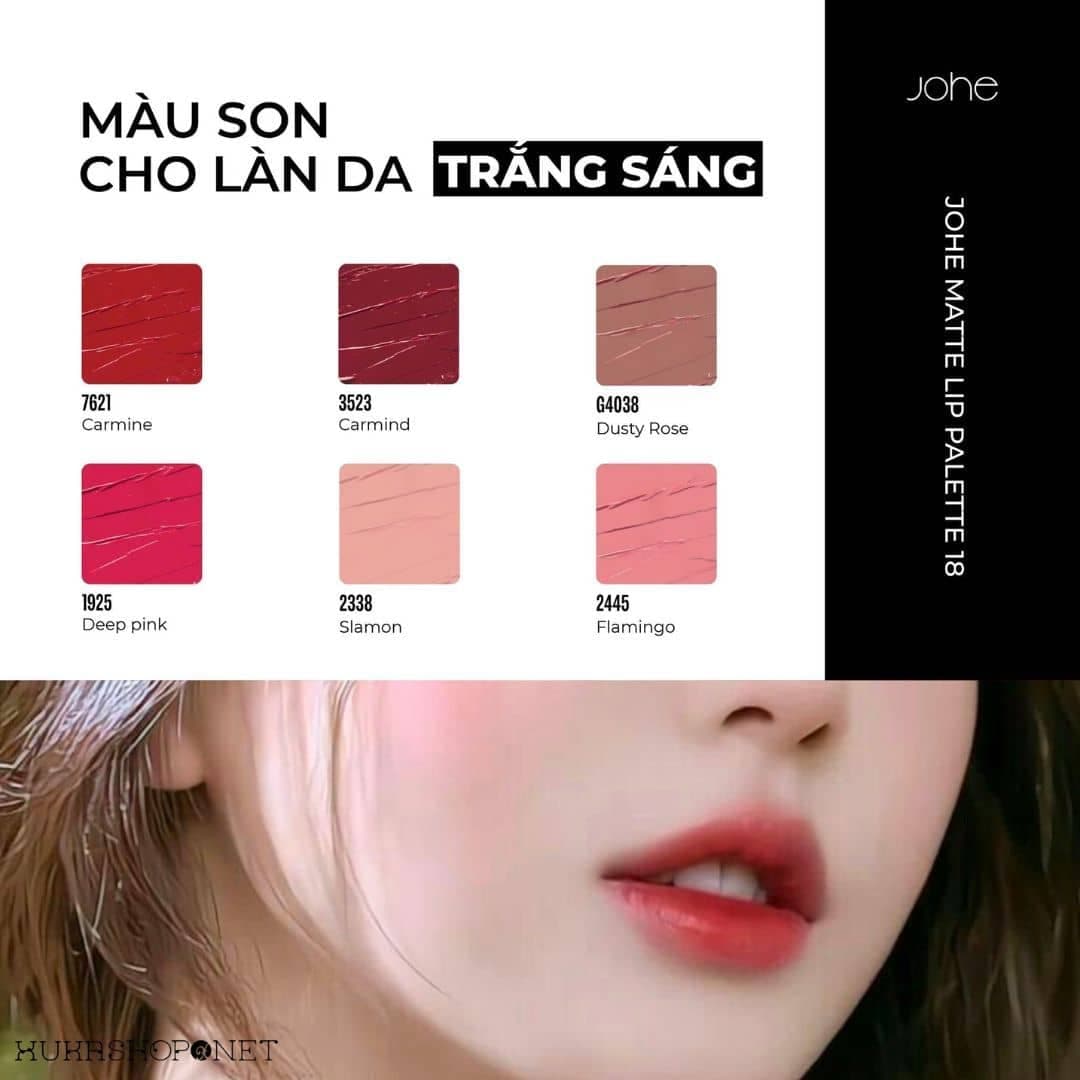Bảng Son Johe Matte Lip Palette 18 Ô Màu Ver.2