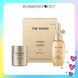 Bộ Phấn Chống Nắng The Whoo UV Ultimate Anti Wrinkle Cushion Sun Balm SPF 50+/PA+++ Special Set 2 Món