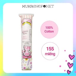 Bông tẩy trang Kokimi Cotton Pads 150 miếng tròn cotton tự nhiên